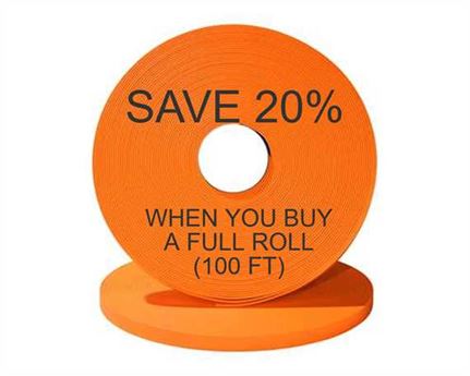 BioThane® BETA® ADJUSTABLE (1") 25MM FLURO ORANGE OR522 (PER L/FT)