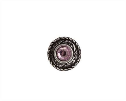 CONCHO CRYSTAL LIGHT PINK SCREW BACK/EACH 13MM