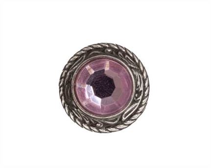 CONCHO CRYSTAL LIGHT PINK SCREW BACK/EACH 20MM