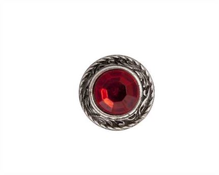 CONCHO CRYSTAL RED SCREW BACK/EACH 13MM