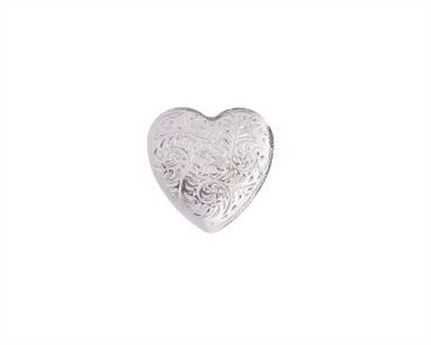 CONCHO HEART WITH SCREW-IN NICKEL PLATE 25MM