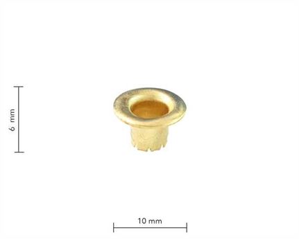 EYELET BOOT 6.0MM GILT PKT OF 1000 