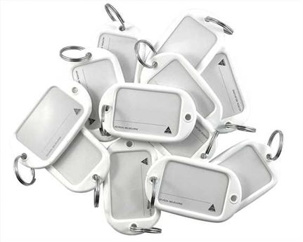 KEVRON JUMBO KEY TAG PER 12 WHITE