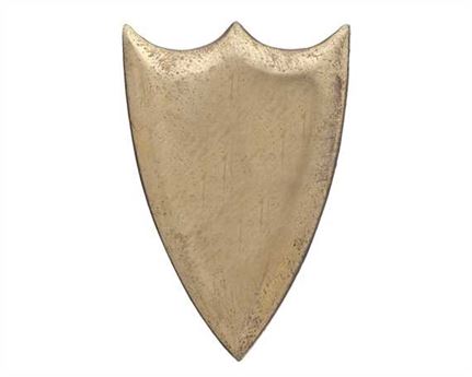 ELONGATED SHIELD HARNESS ORNAMENTS BRASS 32MM