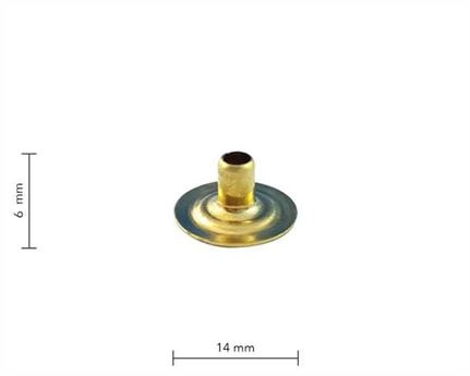 PRESS STUD LARGE DU GILT (BRASS) EYELET PER 100