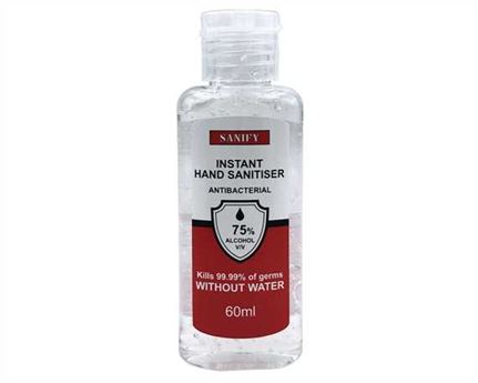 AA GRADE ANTIBACTERIAL HAND SANITIZER GEL PUMP 60ML 75% ALCOHOL KILLS 99.99% OF GERMS