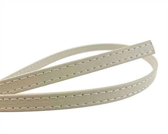 LEATHER STRAPPING STITCHED BEIGE 10MM