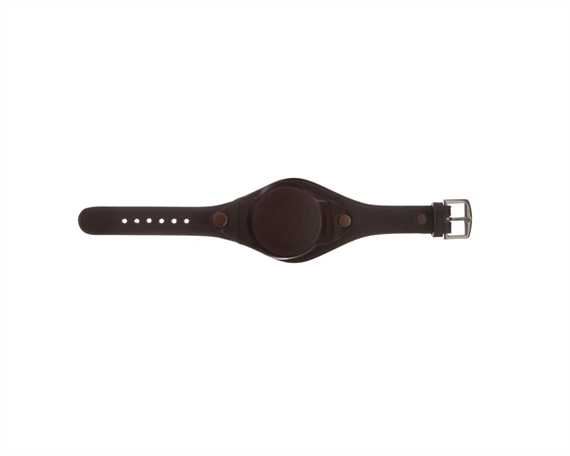 WATCH BAND W FACE COVER BROWN LEATHER