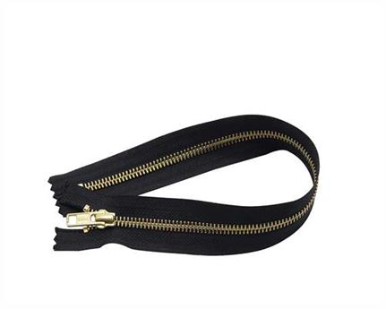 ZIP CLOSED END #5 BRASS BLACK TAPE 48 CM