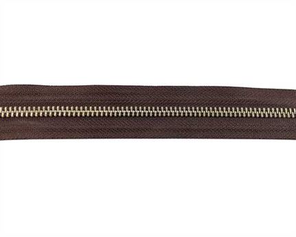 ZIP METAL CONTINUOUS #5 BROWN W. NICKEL TEETH